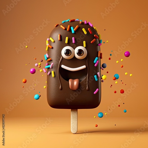 Cute Cartoon Chocolate Ice ...