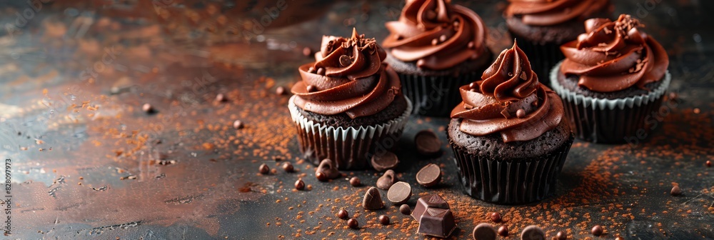Chocolate Cupcake Day concept with copy space area for text Chocolate Cupcake Day concept with copy space area for text