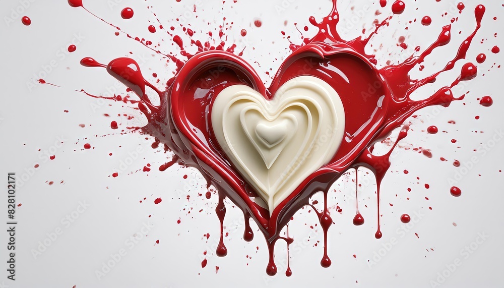 Heart Shaped Blood and Milk Art Heart Shaped Blood and Milk Art