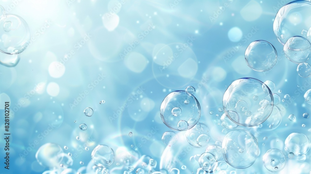 Soft blue background with bubbles Soft blue background with bubbles