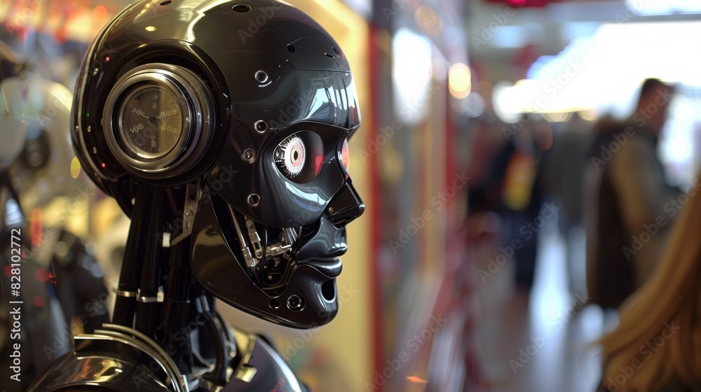 Humanoid robots act in films and interact with audiences in theme parks. Humanoid robots act in films and interact with audiences in theme parks.