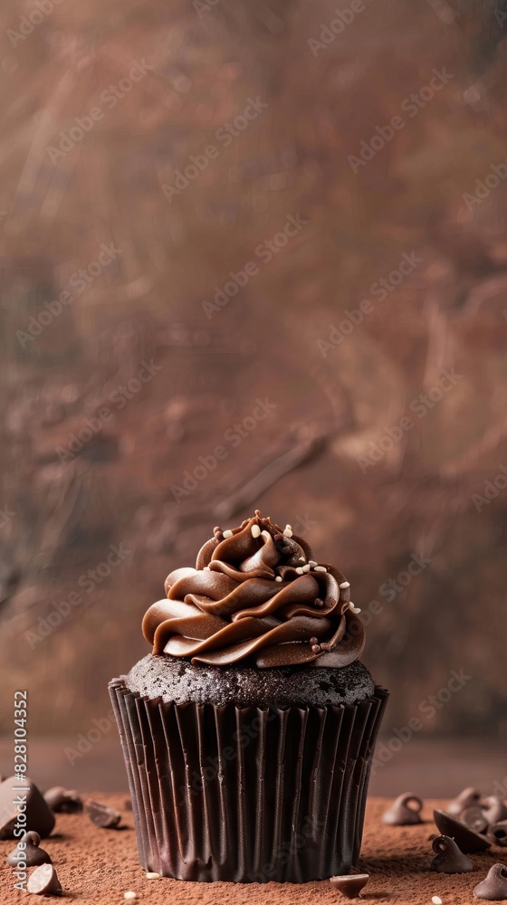 Chocolate Cupcake Day concept with copy space area for text Chocolate Cupcake Day concept with copy space area for text
