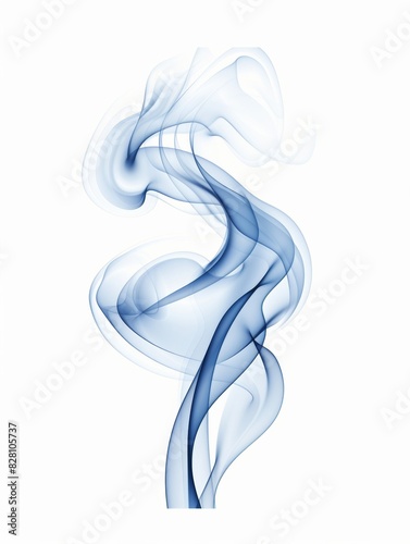 A small blue smoke or water splash isolated on white background, simple and minimalistic style, vector illustration with clean lines. The smoke should have an elegant shape, capturing the essence of f