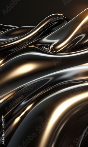 Elegant Swirls And Patterns In Shades Of Ebony And Champagne Gold Create A Sophisticated Black And Gold Abstract Composition, Banner Image For Website