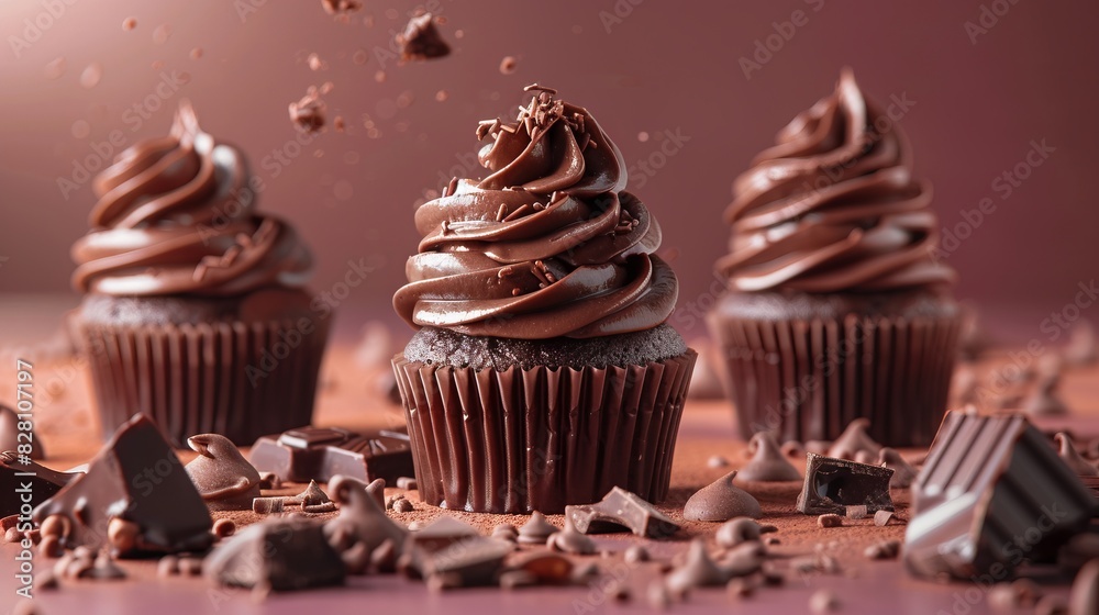 Chocolate Cupcake Day concept with copy space area for text Chocolate Cupcake Day concept with copy space area for text