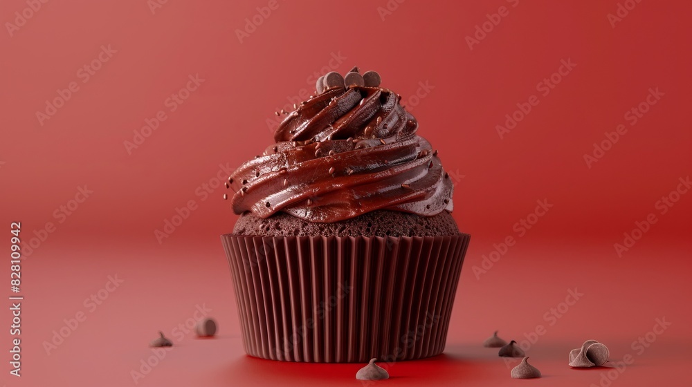 Chocolate Cupcake Day concept with copy space area for text