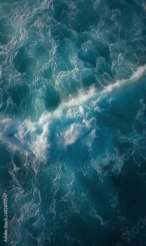 An Abstract Oceanic Theme With Waves Of Azure Blue Crashing Against Frothy White Foam, Banner Image For Website