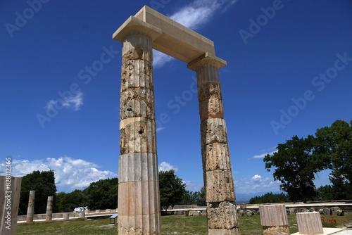 View of the Palace of Aigai (Aegae) in Macedonia, Greece photo