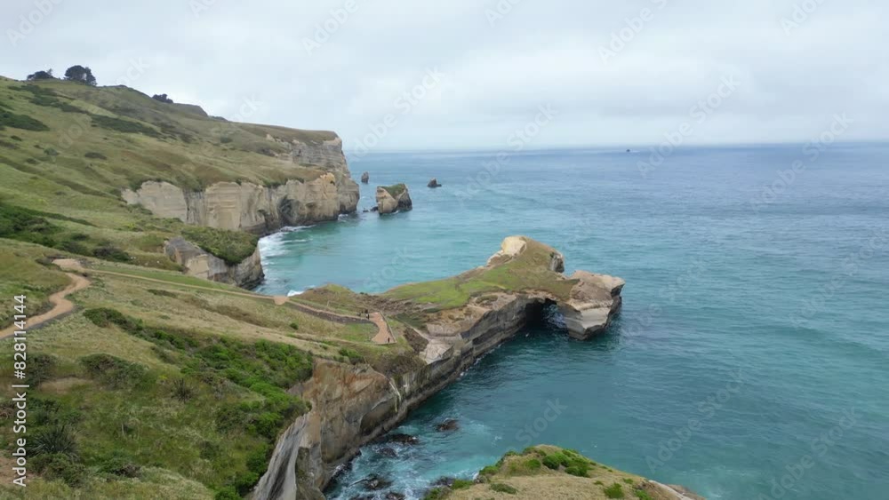 Beautiful Cliffs of Tunnel Beach, Dunedin, South Island, New Zealand Beautiful Cliffs of Tunnel Beach, Dunedin, South Island, New Zealand