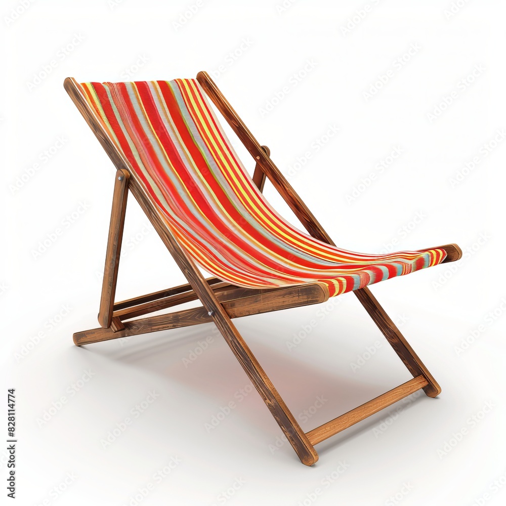 Deck chair isolated on white background