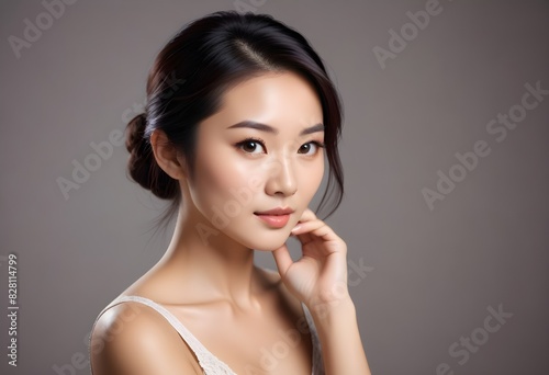 Portrait of a 30s  40s  Asian Japanese  Korean young woman  girl. close-up. smiling. business woman  working  lady