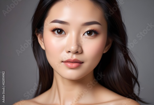 Portrait of a 30s, 40s, Asian Japanese, Korean young woman, girl. close-up. smiling. business woman, working, lady