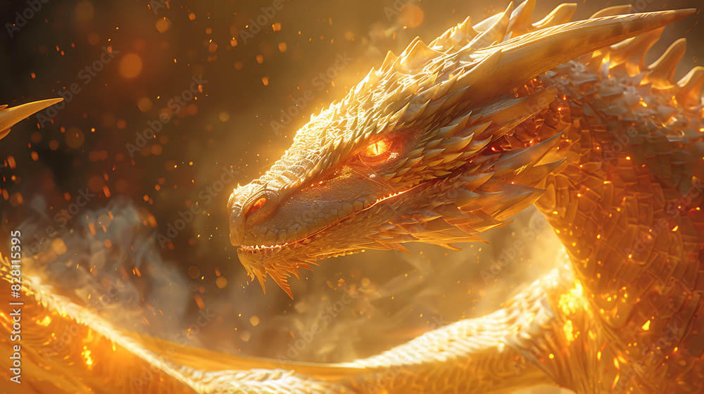 illustration of a mythical creature known as a dragon with scales of ...