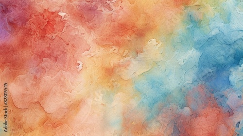 Abstract watercolor painting pastel colors brushstroke background design. The gradient colors of the rainbow or multicolored are vivid and bright, with red at the top and violet at the bottom. AIG35.