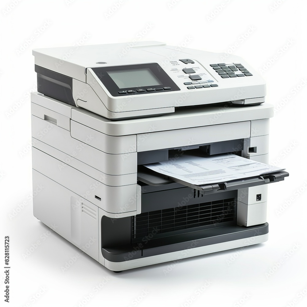 Multi function printer on white background Multi function printer on white background