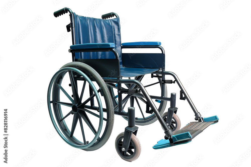 Fototapeta premium Wheelchair, isolated white background, PNG di-cut style, realistic photo style, object as model
