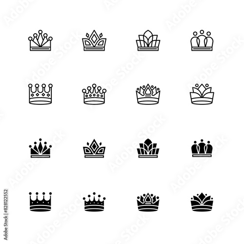 set of crown icons vector illustration for design element