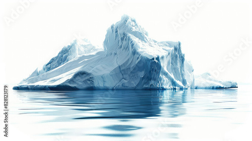 Big iceberg frozen glacier in antarctic isolated on white background © AstraNova