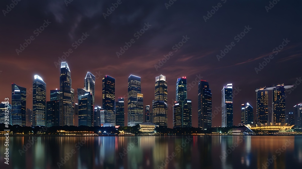 Obraz premium city skyline at night