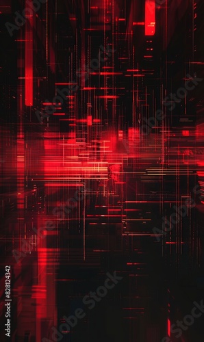 A Digital Glitch Art Creation Featuring Distorted Red And Black Elements In An Abstract Background, Banner Image For Website