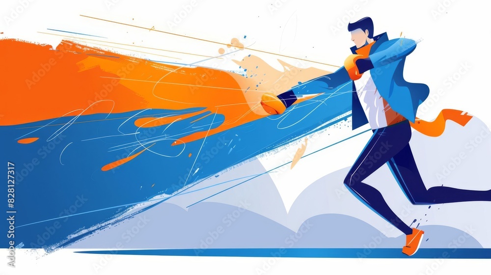 Capture a dynamic long shot of a shadowboxing figure in action, showcasing intense warm-up drills against a plain pastel background, leaving ample copy space Capture a dynamic long shot of a shadowboxing figure in action, showcasing intense warm-up drills against a plain pastel background, leaving ample copy space