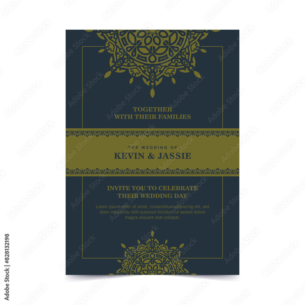Naklejka premium wedding invitation mandala design background