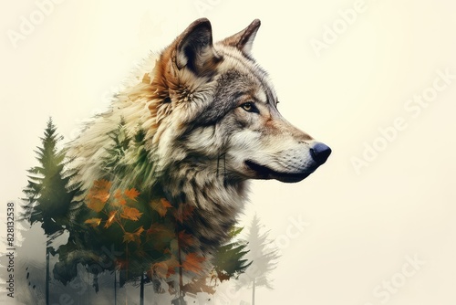 Wallpaper Mural The majestic wolf stands tall in the forest, a symbol of strength and resilience. Torontodigital.ca