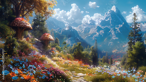 illustration of a mythical realm where dreams come to life with surreal landscapes fantastical creatures and ethereal spirits guiding travelers on a journey of selfdiscovery and transformation