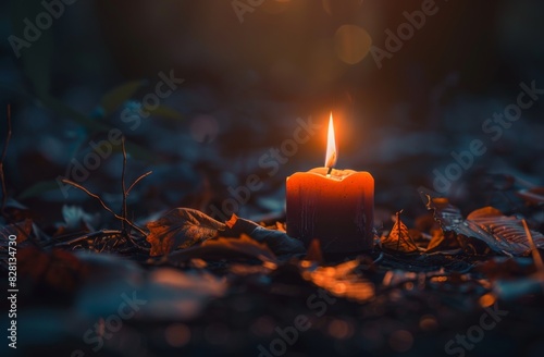 A single candle burning representing the flames of love and creativity.  © JH