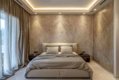 Wallpaper Mural The bedroom has a spacious bed and a big window for natural light Torontodigital.ca