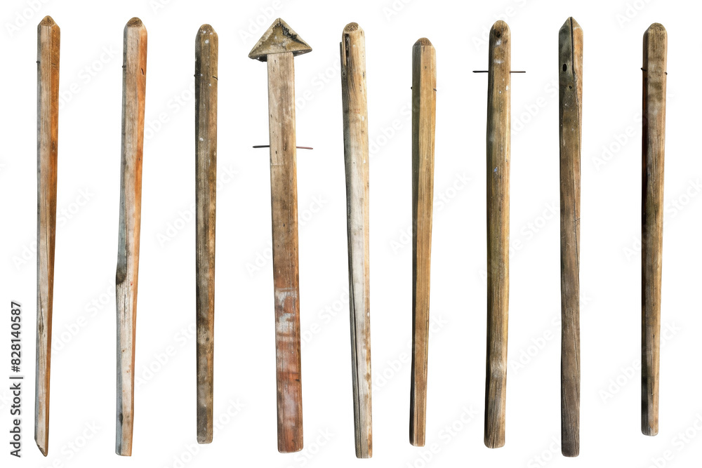 Garden stakes, isolated white background, PNG di-cut style, realistic photo style, object as model Garden stakes, isolated white background, PNG di-cut style, realistic photo style, object as model