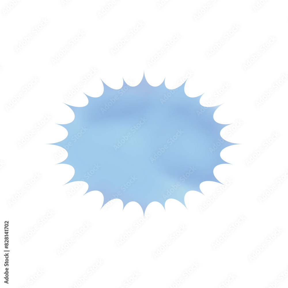 水色ギザギザ吹き出し_水彩風 水色ギザギザ吹き出し_水彩風