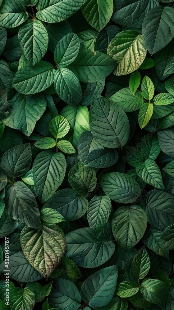 Stylized image of a lush green plant with brown leaves against a backdrop of a blurred green wall.