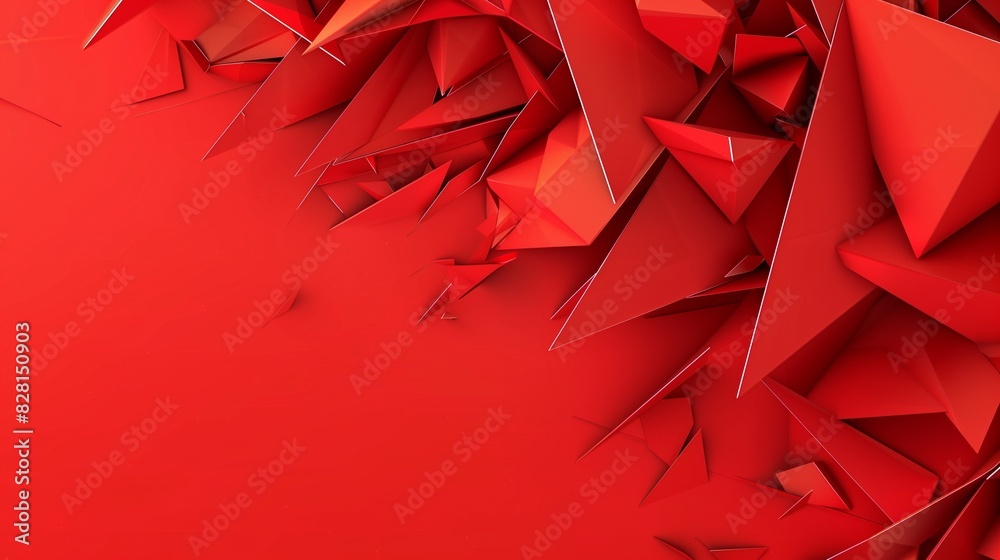 : Red paper material design abstract background with fragmented ...