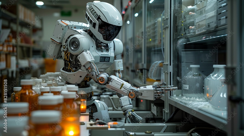 The robots articulated arms and hands can be seen handling radioactive materials with extreme care, showcasing its capability to manage dangerous substances without risk to human life. AI Technology The robots articulated arms and hands can be seen handling radioactive materials with extreme care, showcasing its capability to manage dangerous substances without risk to human life. AI Technology