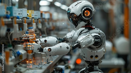 The robots articulated arms and hands can be seen handling radioactive materials with extreme care, showcasing its capability to manage dangerous substances without risk to human life. AI Technology