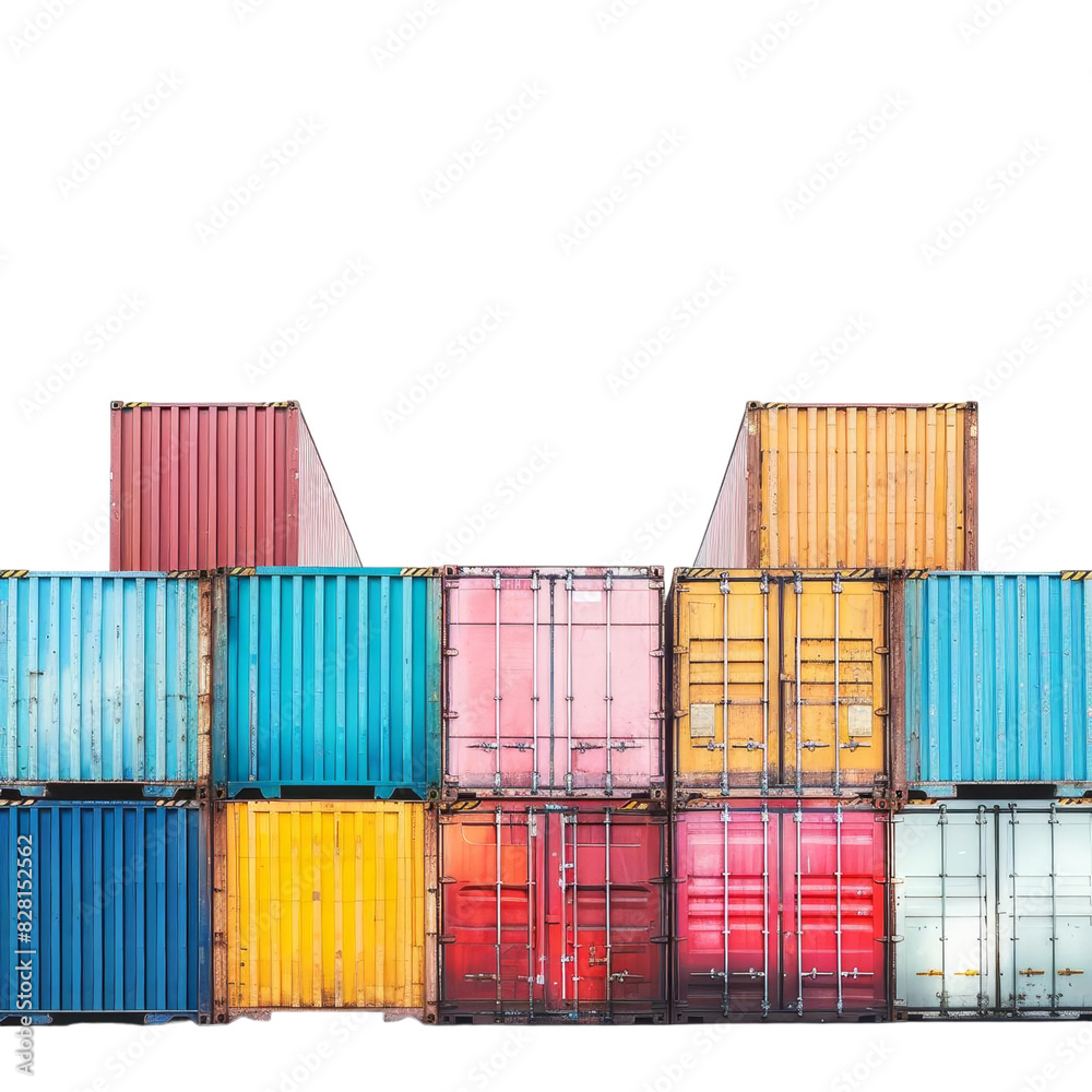Fototapeta premium isolated white background of container yard