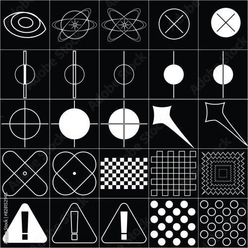 symbol streetwear, one set black and white icons with various shape to streetwear decoration. For digital and printer design