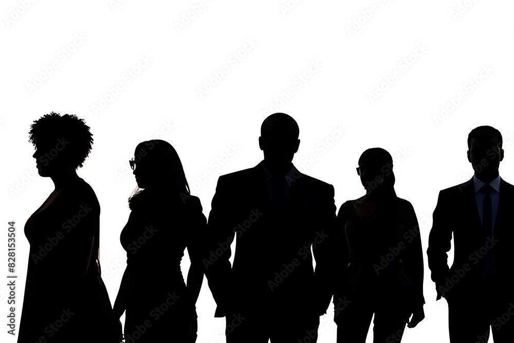 group of people silhouette icon set illustration. group of people silhouette icon set illustration.