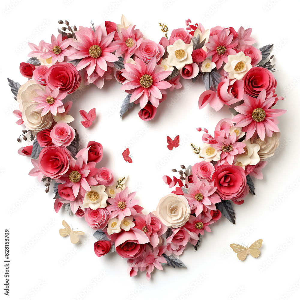 Valentine Flower And Love Decoration Square Text Free PNG and Clipart

