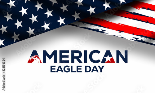 American eagle day with american flag on june 20. Vector background