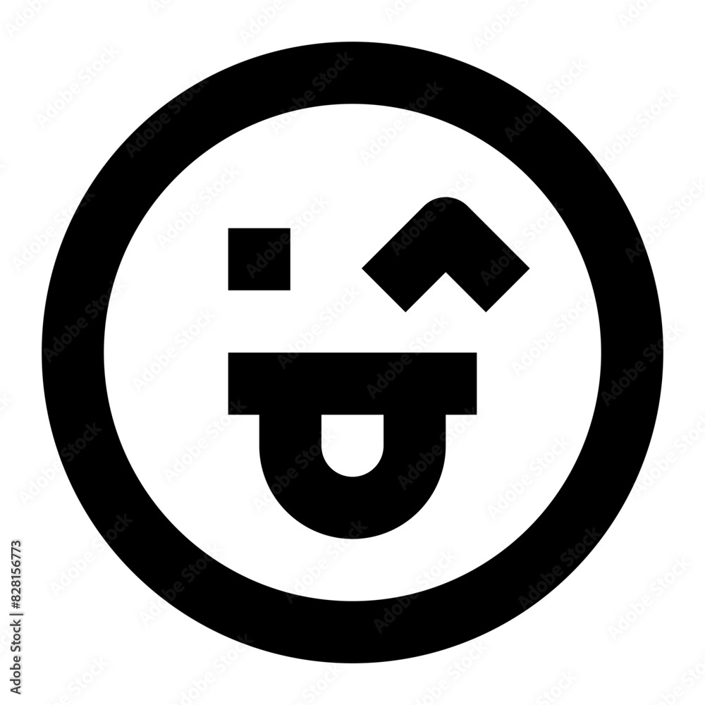 grin tongue wink emote smiley line icon grin tongue wink emote smiley line icon