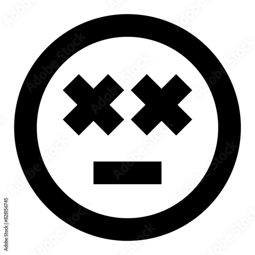 dizzy meh emote smiley line icon 