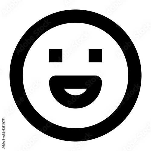 grin emote smiley line icon 