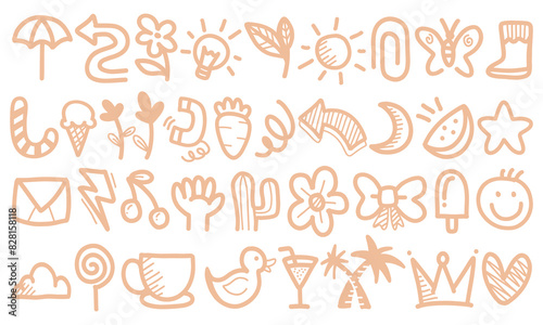 Funny doodle icon collection