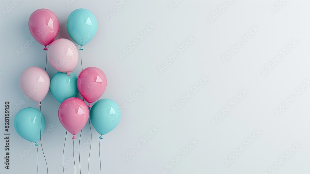 Festive Balloons Name Card Design with Empty Copy Space for Personalization Festive Balloons Name Card Design with Empty Copy Space for Personalization