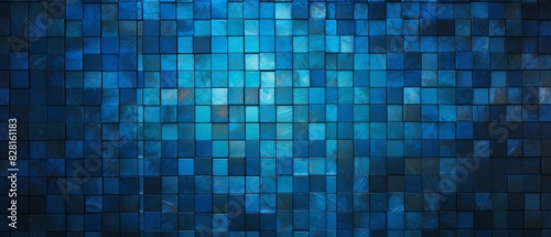 Azure Opulence Metallic Elegance with Intricate Linear Patterns on Small Squares. 