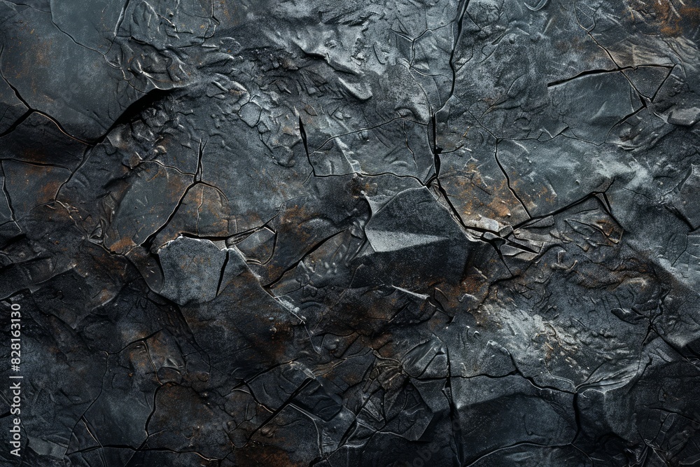 Textured surface of a rugged rock formation featuring intricate patterns of fissures and cavities. Geologic backdrop Textured surface of a rugged rock formation featuring intricate patterns of fissures and cavities. Geologic backdrop