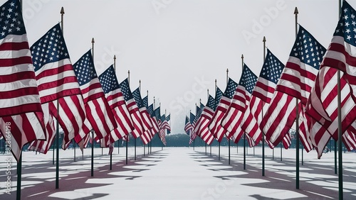 Memorial Day with usa flag isolated on background, Generative ai.