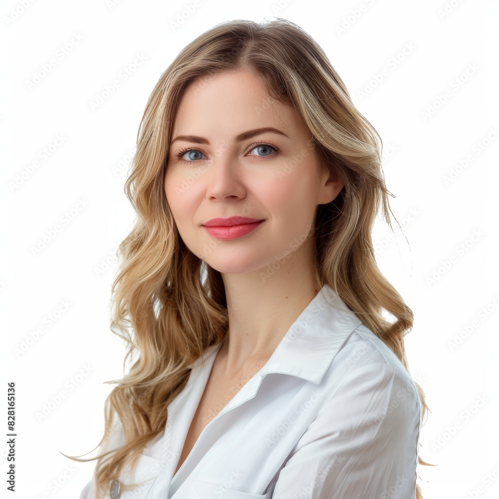 portrait of a beautiful doctor woman, isolated on a white background, a professional photo shoot, and photo-realistic Job ID: 7a917c95-bb93-47d8-b861-82312e614bca portrait of a beautiful doctor woman, isolated on a white background, a professional photo shoot, and photo-realistic Job ID: 7a917c95-bb93-47d8-b861-82312e614bca